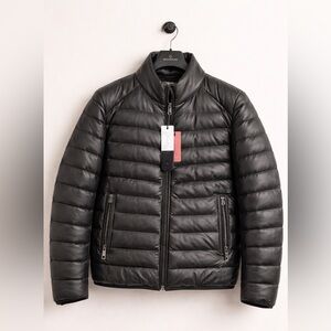 Milestone Leather Puffer Jacket – Eco Insulation – Black – Size 50 (L/XL) – NWT